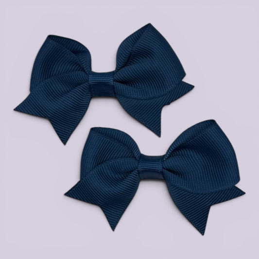 Iris | Navy Blue Small Bows Mini Clips