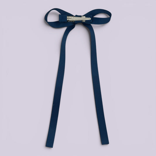 Sophie | Navy Blue Large Tailed Bow Clip