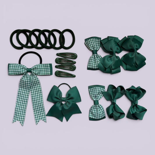 Hunter Bottle Green | Ready for School Hair Accessories Bundle