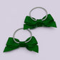 Juni | Emerald Green Gingham Small Double bow bobbles pair