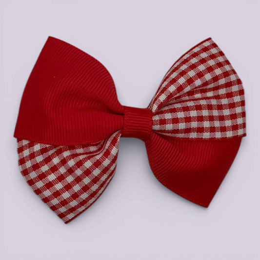 Fliss | Red Gingham Clip - School Hair Accessories UK