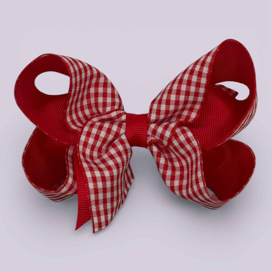 Darcie Gingham Large | Red Clip - School Hair Accessories UK