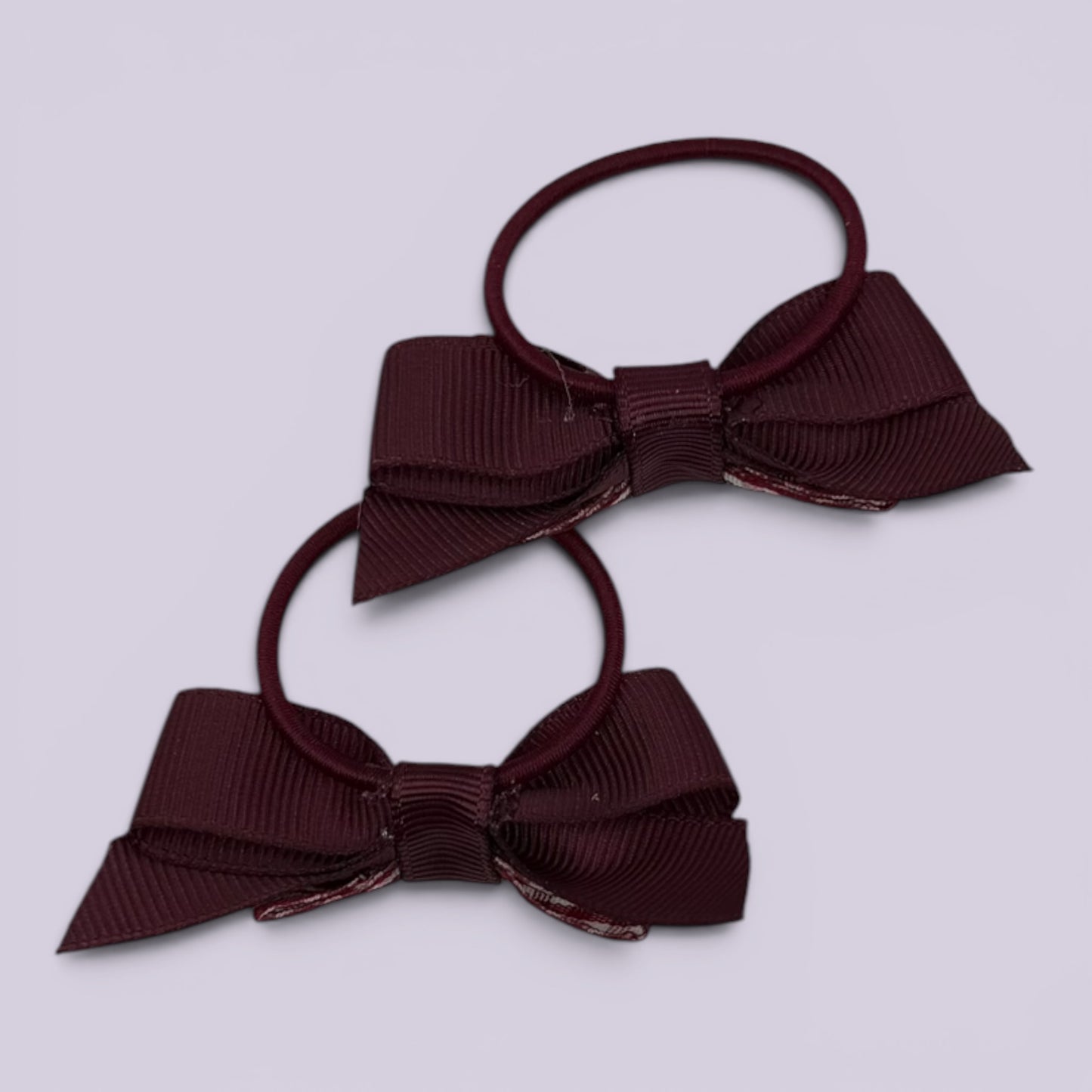 Burgundy gingham bow bobbles