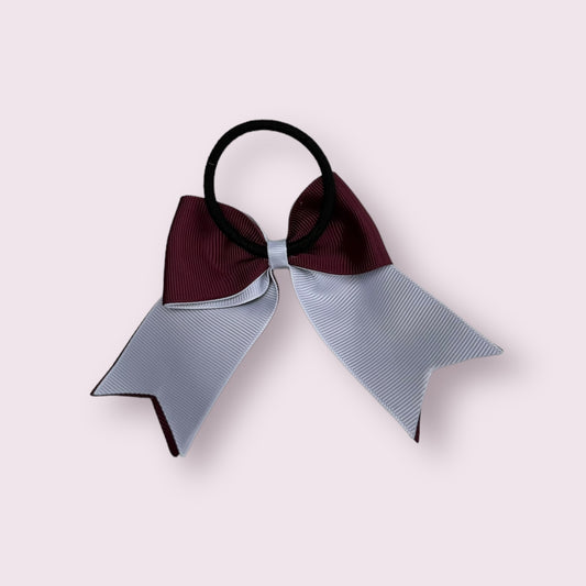 Burgundy & White 4.5" Tailed Bobble