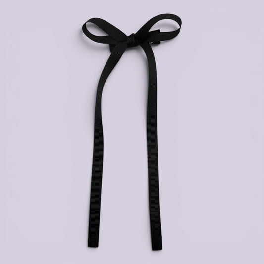 Sophie | Black Large Tailed Bow Clip
