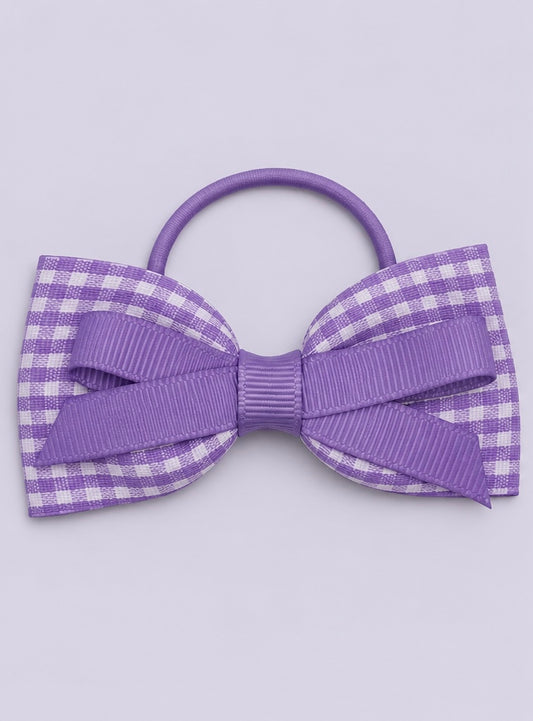 Hattie | Lilac Gingham Bow Bobble