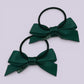 Hunter green gingham bow bobbles pair