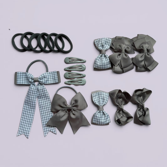 Grey | Ready for School Hair Accessories Bundle