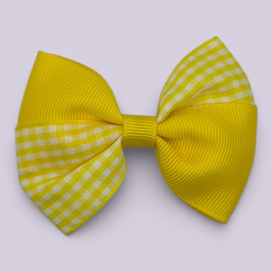 Fliss | Yellow Gingham Clip - School Hair Accessories UK