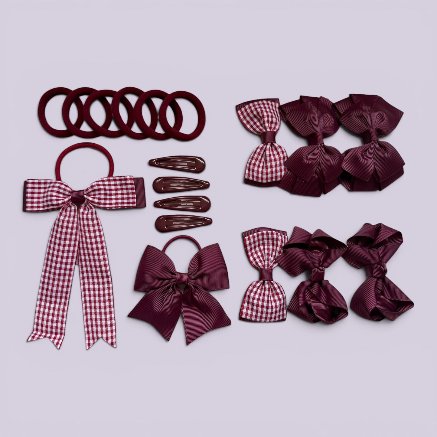 Burgundy Maroon | Ready for School Hair Accessories Bundle