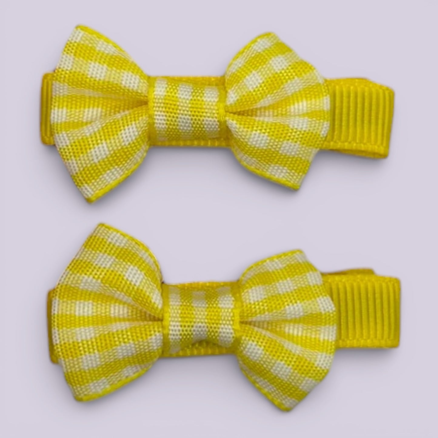 Zara | Yellow Gingham Mini Clips - School Hair Accessories UK