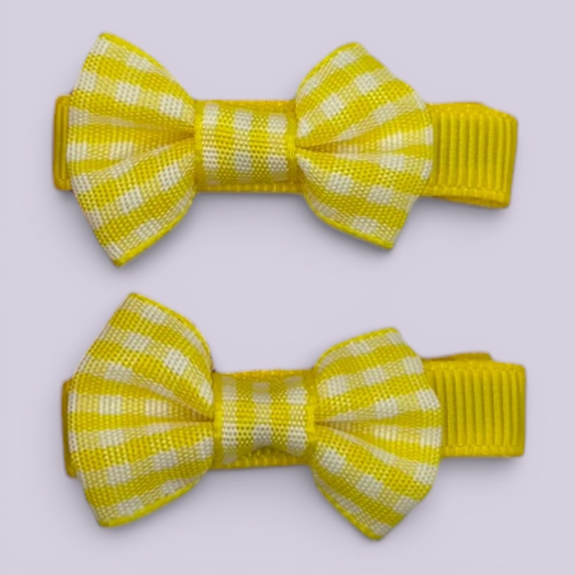 Zara | Yellow Gingham Mini Clips - School Hair Accessories UK