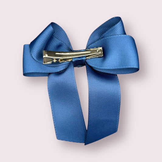 Navy Blue Blue 3.5" Tailed Clip Bow
