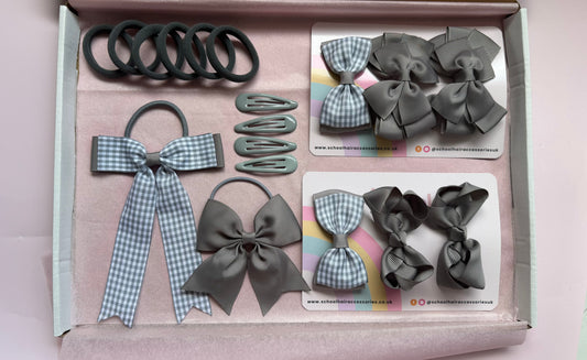 Grey | Ready for School Hair Accessories Bundle