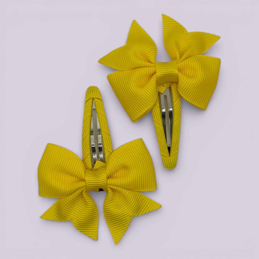 Orla | Yellow Snap Clips - School Hair Accessories UK