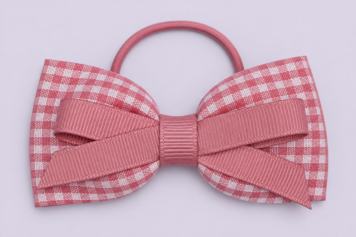 Hattie | Pink Gingham Bow Bobble