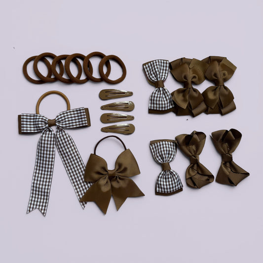 Brown | Ready for School Hair Accessories Bundle