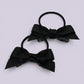 Black gingham bow bobbles pair