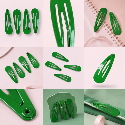Emerald green school snap hair clips