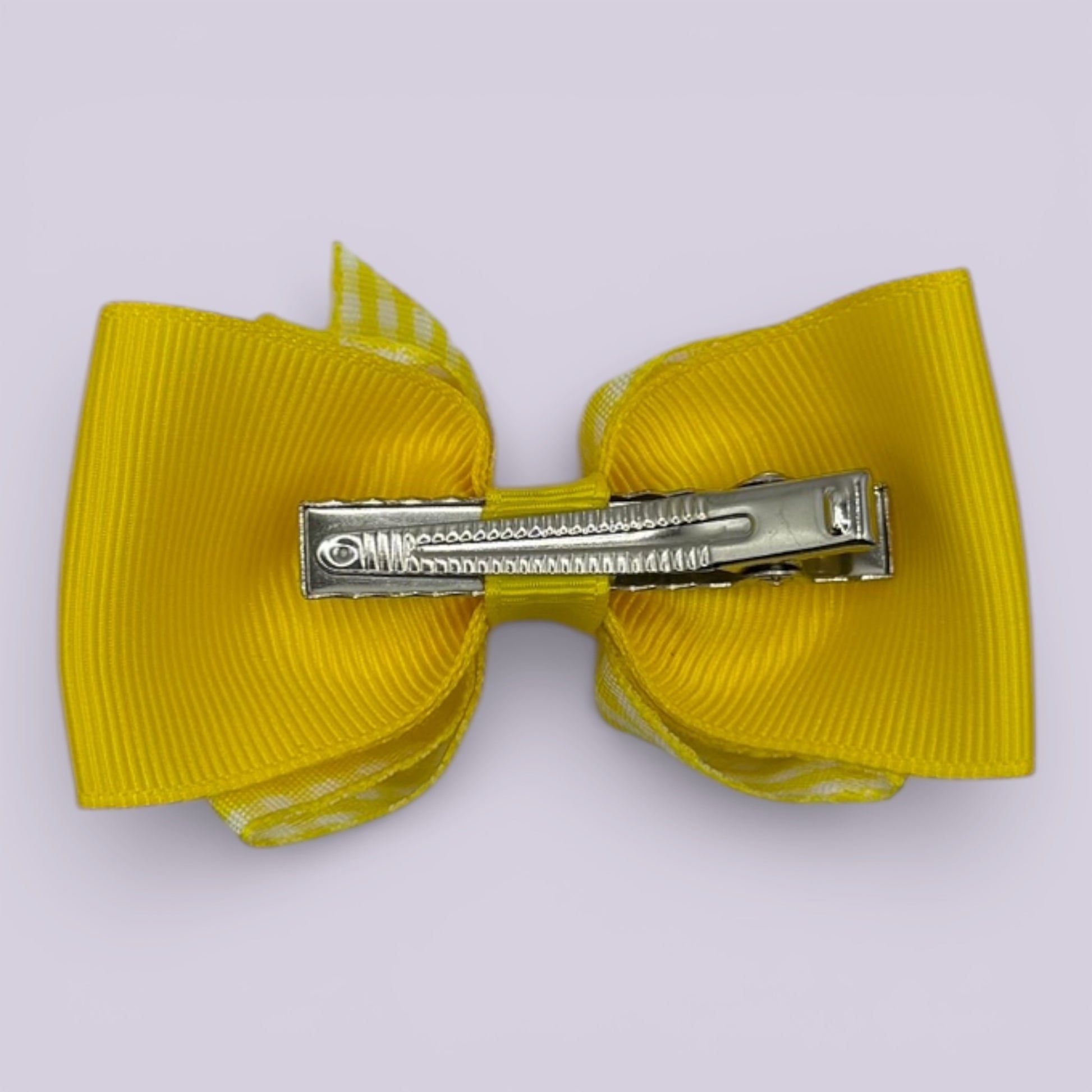 Clara | Yellow Gingham Clip - School Hair Accessories UK