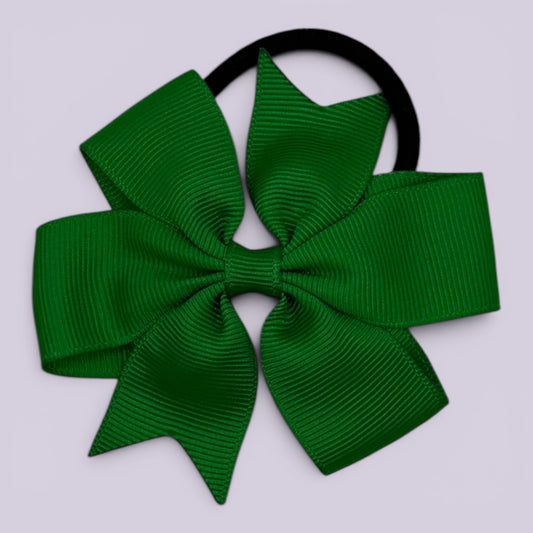 Emerald green pinwheel school hair bow bobble