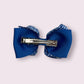 Royal Blue Gingham 3" Double Bow Clip