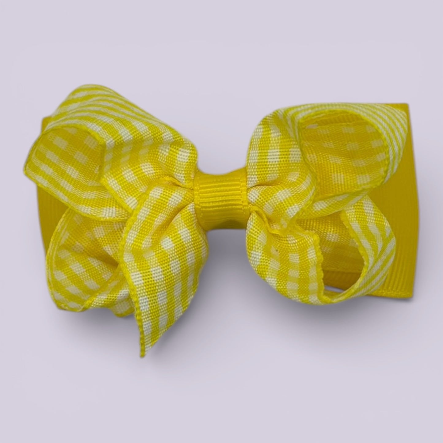 Clara | Yellow Gingham Clip - School Hair Accessories UK