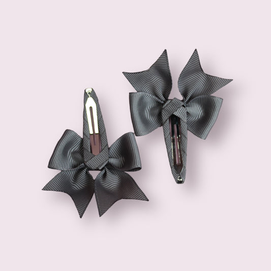 Grey 2.5" Butterfly Snap Clips