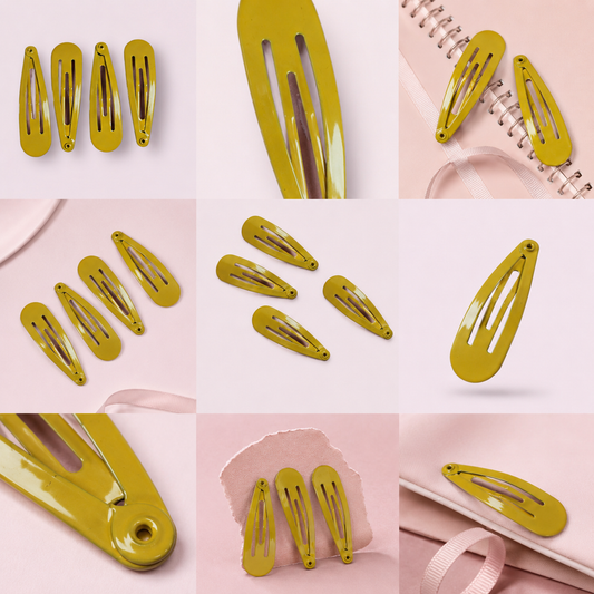Yellow school snap hair clips