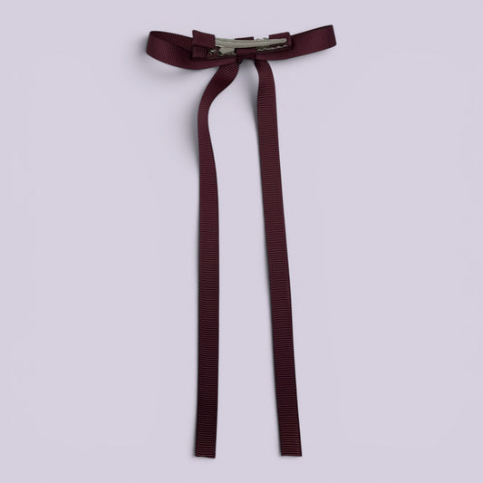 Sophie | Burgundy | Maroon Large Tailed Bow Clip