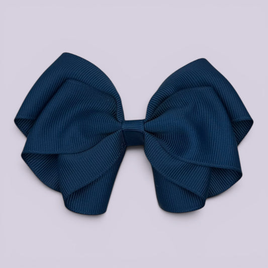 Novah | Navy Blue Hair Bow Clip