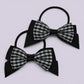 Black gingham school bow bobbles pair
