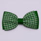 Emerald green gingham bowtie school hair bow clip