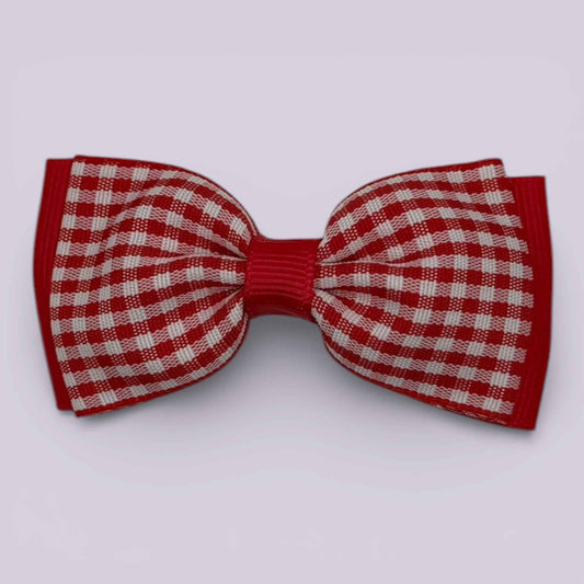 Poppy Gingham | Red Clip - School Hair Accessories UK