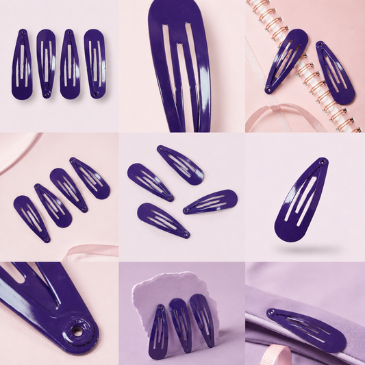 Purple school snap hair clips