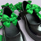 Emerald green school uniform shoe bows