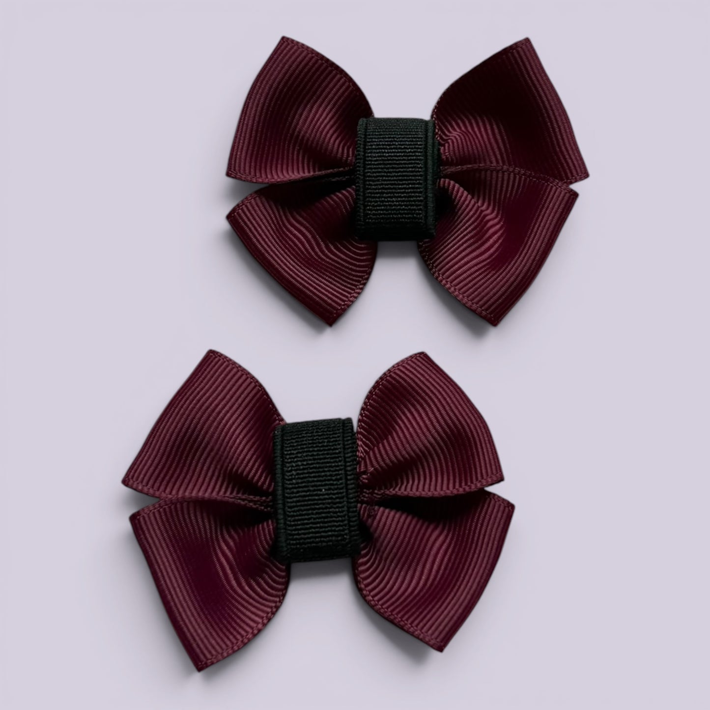Burgundy maroon matching school shoe bows