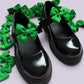 Emerald green shoe bows for school uniform