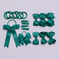 Jade green school hair accessory bundle with bows and clips