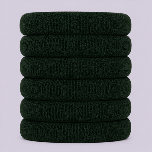 Hunter bottle green soft non damage school hair bobbles