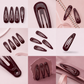 Burgundy school snap hair clips