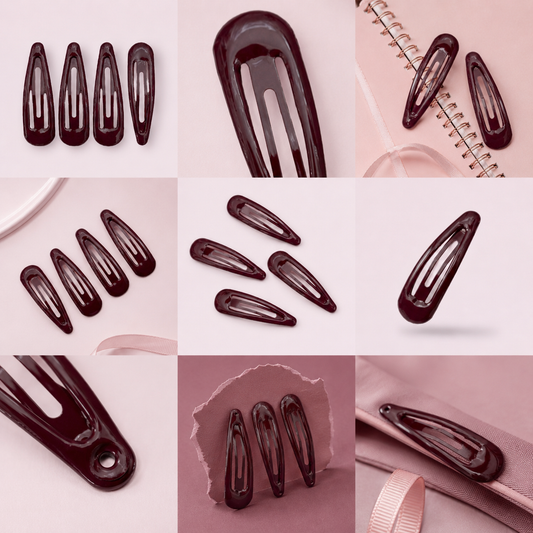 Burgundy school snap hair clips