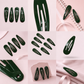 Hunter bottle green school snap hair clips