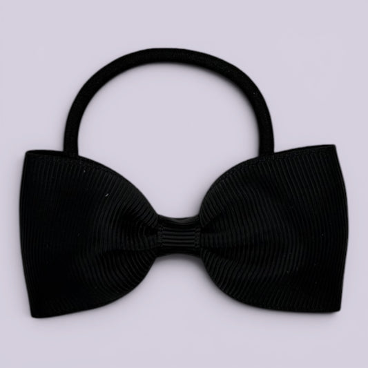 Black bowtie school hair bow bobble