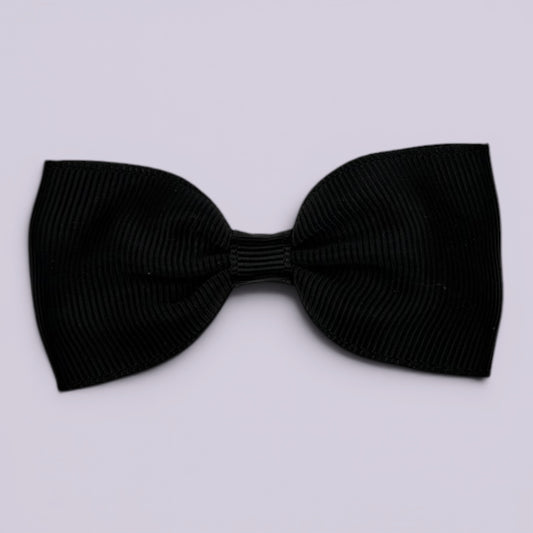 Black bowtie school hair bow clip