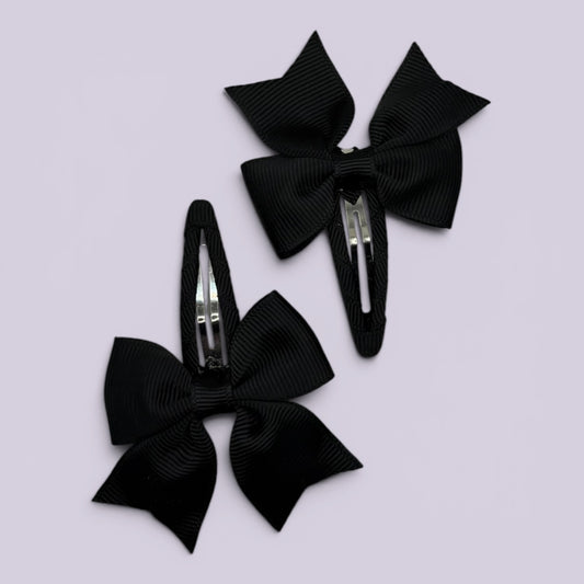Black butterfly school snap hair clips