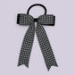 Black gingham tailed school hair bow bobble