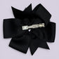 Black gingham bow clip on card