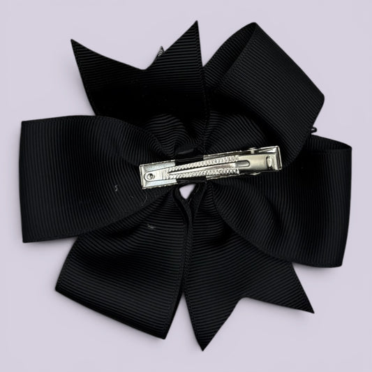 Black gingham bow clip on card