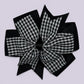 Black gingham school hair bow clip
